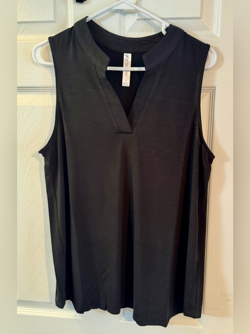 Dear Scarlett Sleeveless V-Neck Black Top